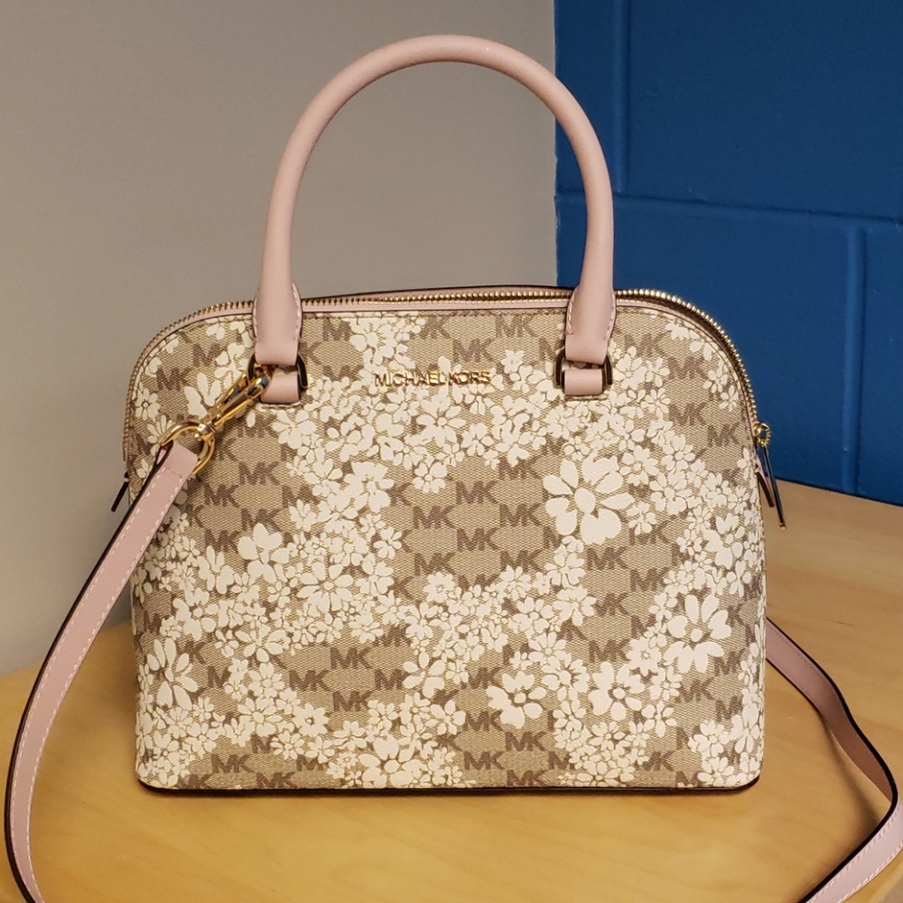 NWT floral Michael Kors Cindy dome satchel